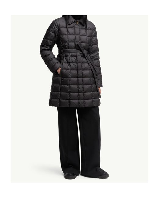 Moncler Black Gresillon Belted Long Down Jacket