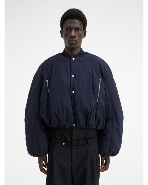 Jacquemus Blue Puffy Bomber Jacket for men