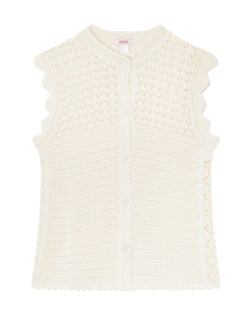 Eres White Aurora Scalloped Top