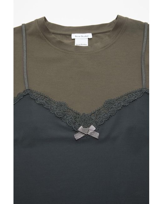 Acne Gray Layered Lace T-Shirt