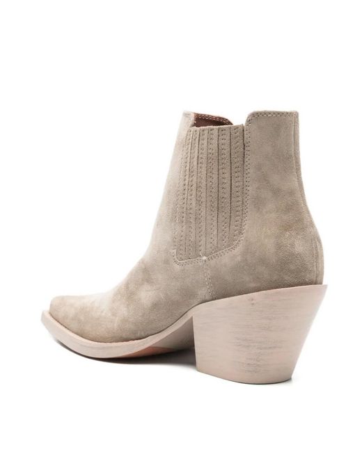 Paris Texas Brown Pointed Toe Block Heel Boots