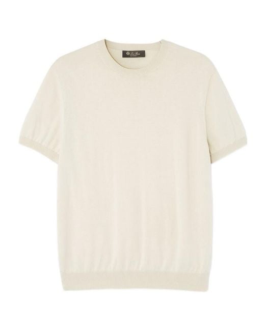 Loro Piana White Ice Wish Crewneck Knitted Top