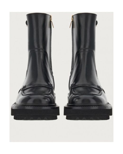 Ferragamo Black Logo Boots