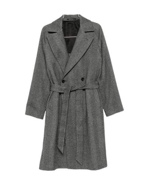Tagliatore Gray Long-Sleeved Coat for men