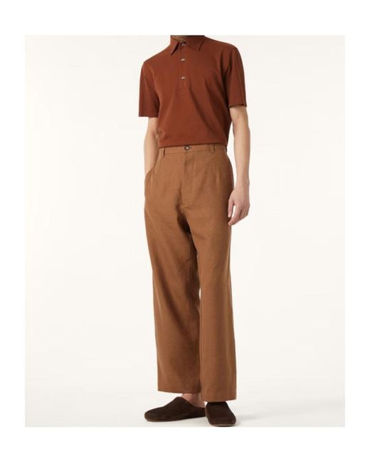 Loro Piana Brown Brenna Polo Shirt for men