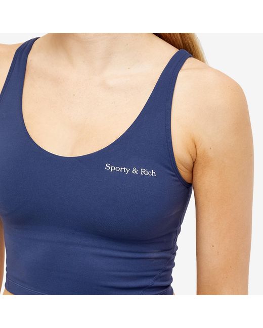 Sporty & Rich Blue Round Collar Short Vest