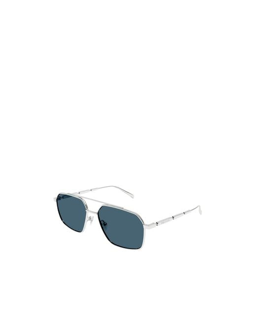 McQueen Blue Eyewear Pilot Frame Sunglasses for men