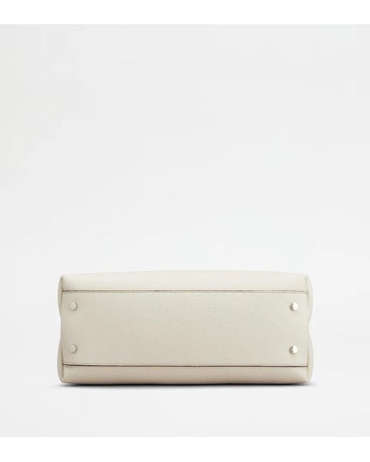 Tod's Natural Logo Printed Small Tote Bag