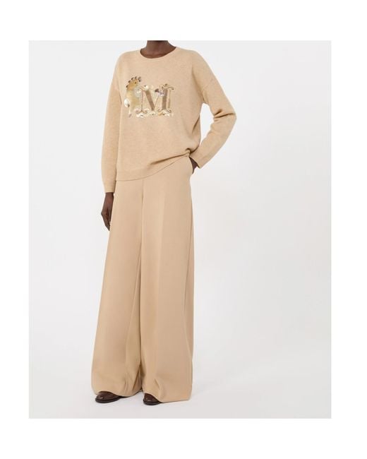 Max Mara Natural High-Waisted Casual Pants