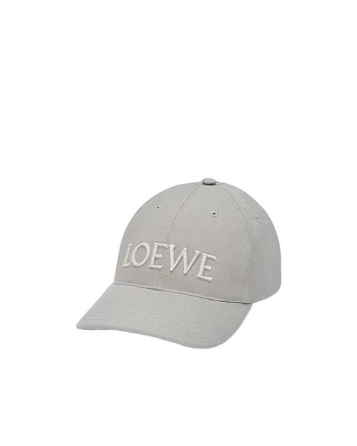 Loewe Gray Logo Embroidered Baseball Cap