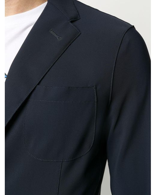 Herno Blue Slim Fit Single-Breasted Blazer for men