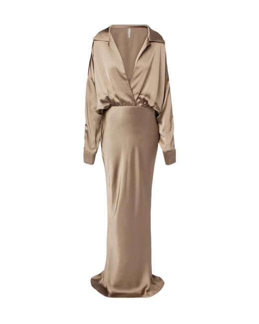 Norma Kamali Natural Long-Sleeved Gown