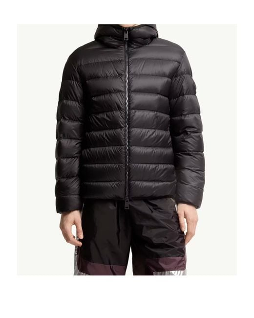 Moncler Black Alrai Hooded Zip-Up Short Padded Jacket for men