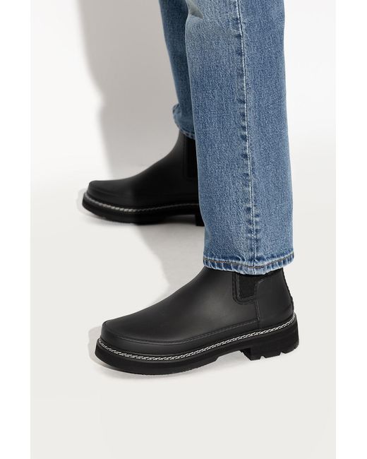 Hunter Black Logo Short Boots