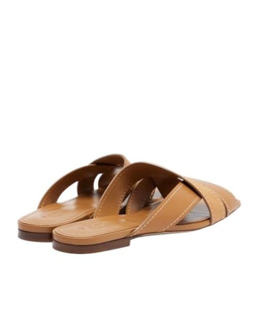 Tod's Brown Simple Leather Slides