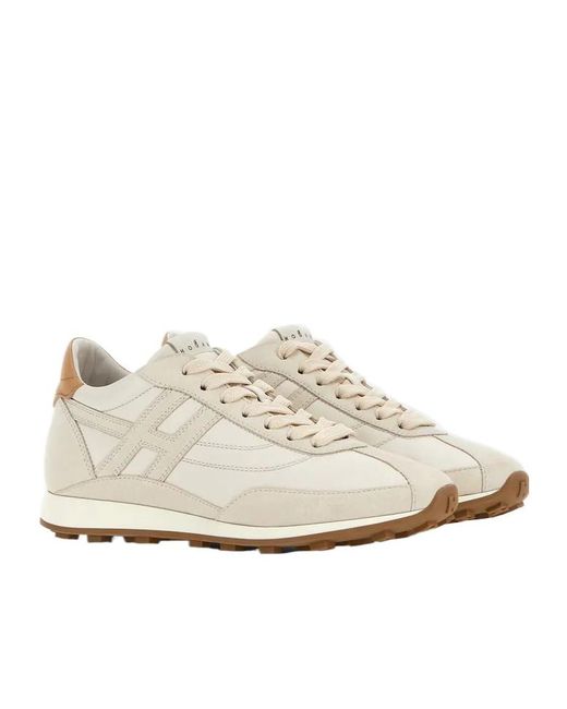 Hogan White Low Top Lace Up Sneakers