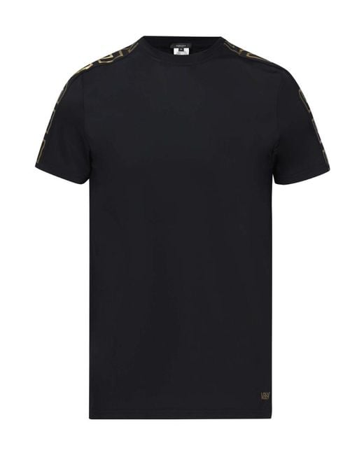Versace Black La Greca-Print Short-Sleeve T-Shirt for men