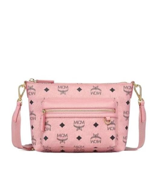 MCM Pink Monogram Shoulder Bag