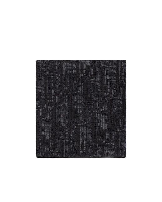 Dior Black Jacquard Fabric Oblique Printed Wallet for men