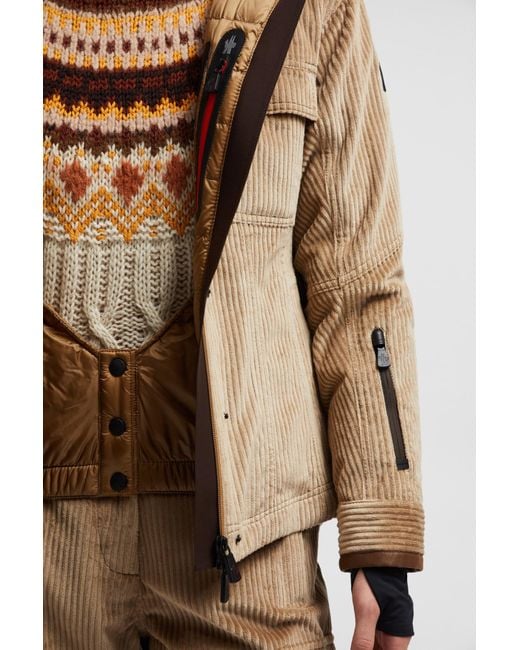 Moncler Natural Hague Technical Corduroy Down Jacket