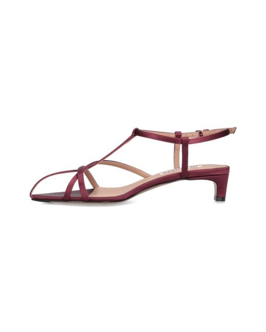 Jil Sander Pink Strappy Kitten-Heel Sandals