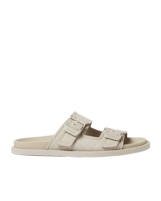 Fendi White Feel Double-Band Sandals for men