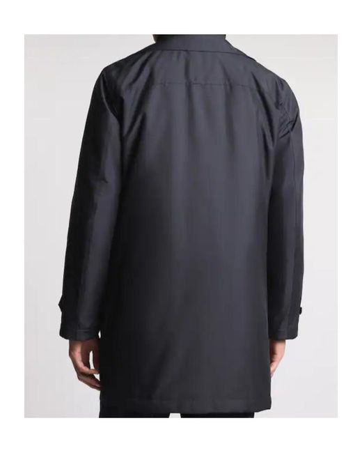 Fay Blue Buttoned Long Jacket for men