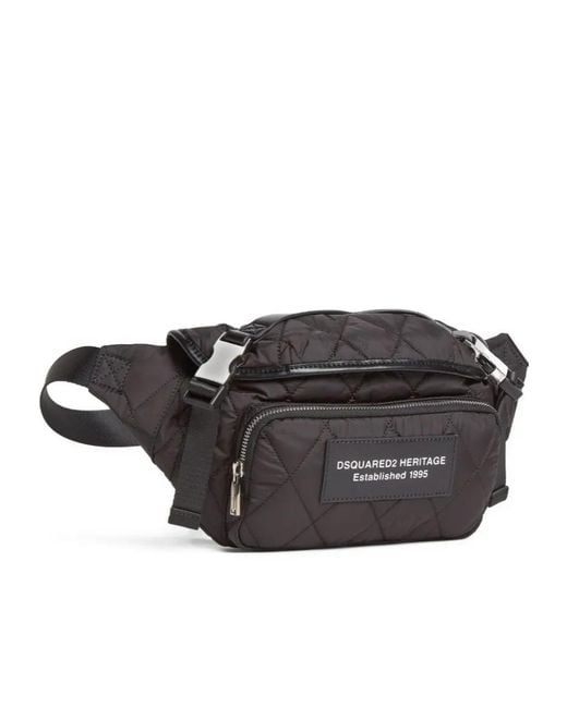 DSquared² Black Heritage Belt Bag for men