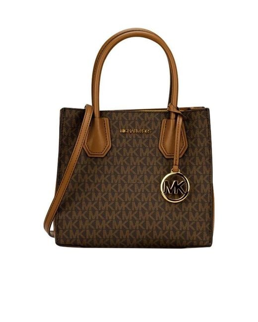 Michael Kors Brown Logo Print Shoulder Bag