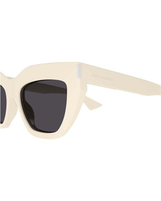 Saint Laurent White Eyewear Cat-Eye Sunglasses