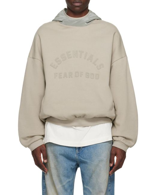 Fear Of God Gray Logo Hooded Sweater for men