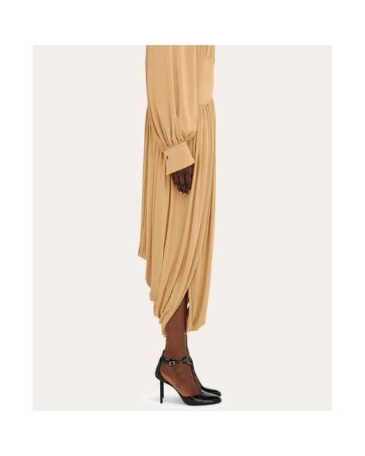 Ferragamo Natural Skirt With Basque Detail