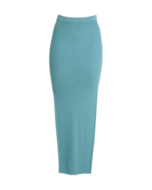 Rick Owens Blue Straight Skirt