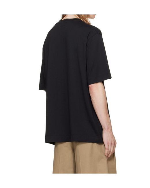 Simone Rocha Black Rosette Loose T-Shirt for men
