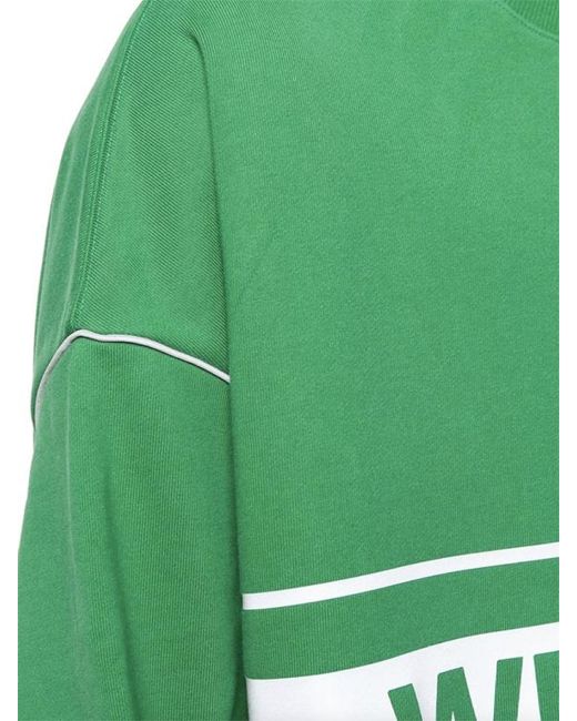 we11done Green Printed Logo Sports Sweater for men