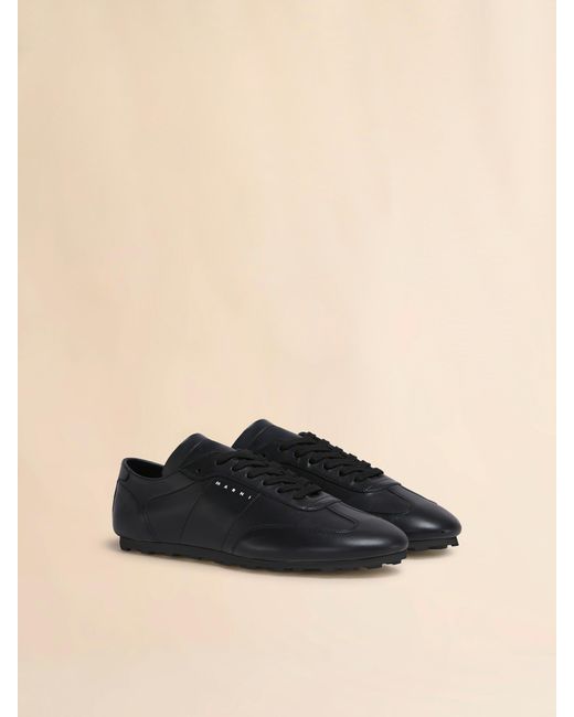 Marni Black Logo Detailed Low-Top Sneakers for men