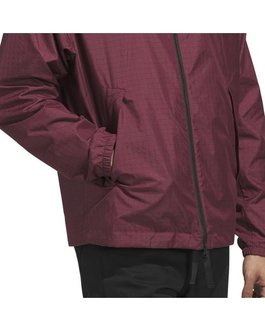 Adidas Originals Purple Checkered Collared Zipup Jacket for men