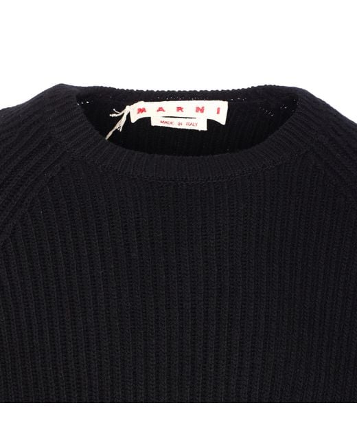 Marni Blue Long-Sleeved Sweater for men