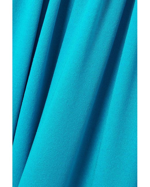 Michael Kors Blue One-shoulder Cutout Gathered Jersey Gown