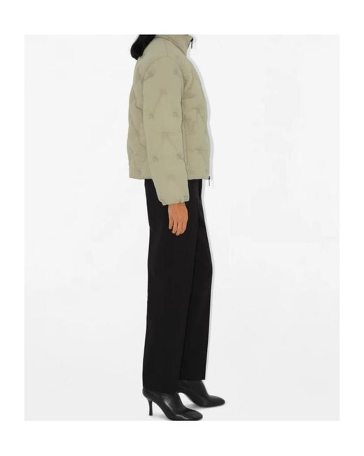Burberry Green High-Neck Quilted Jacket