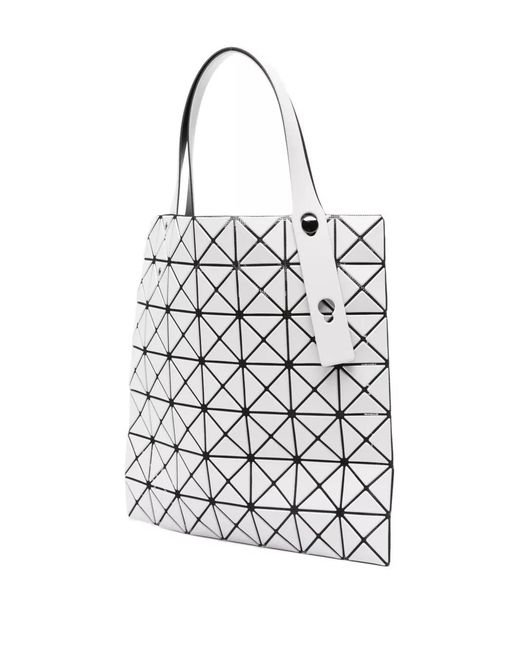 Issey Miyake White Prism Matte Logo Detailed Tote Bag