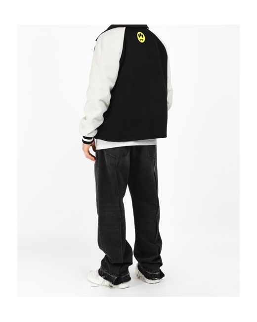 Barrow Blue Logo Printed Varsity Jacket for men