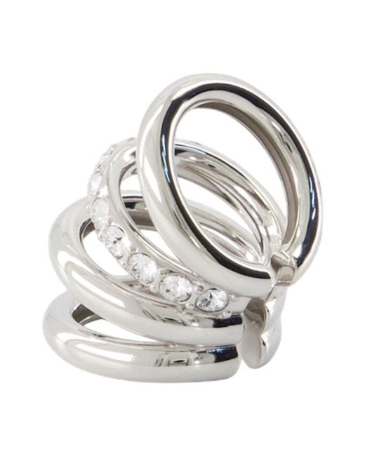 Rabanne White Embellished Ear Cuff