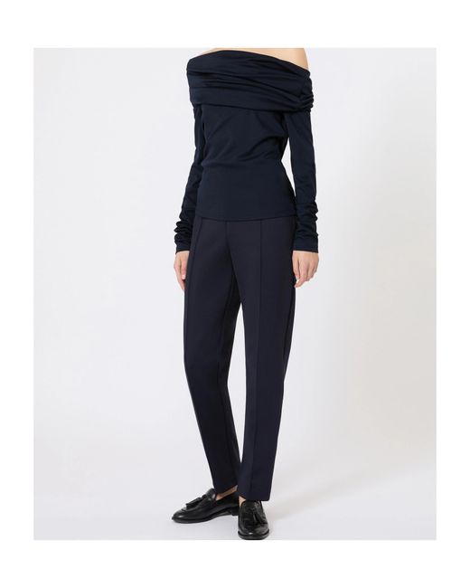Max Mara Black Off-The-Shoulder Long-Sleeve Top