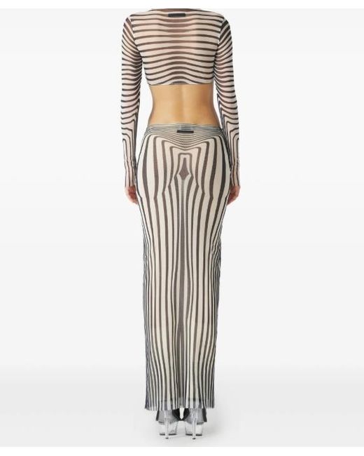 Jean Paul Gaultier White Morphing-Stripes Skirt