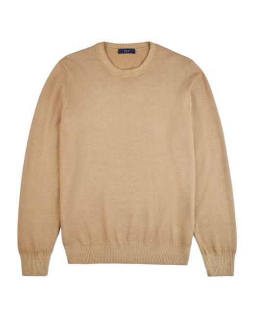Fay Natural Crew Neck Sweater for men