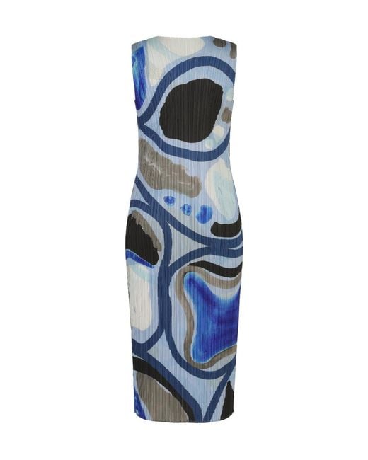 Pleats Please Issey Miyake Blue Roll Dress