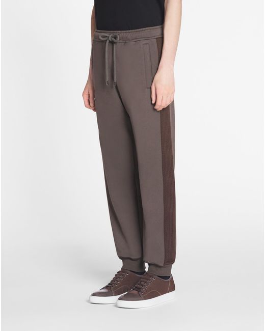 Lanvin Brown Side Curb Joggers for men