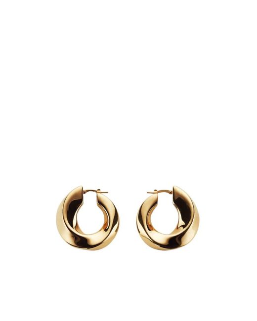 Bottega Veneta Metallic Twist Hoop Earrings