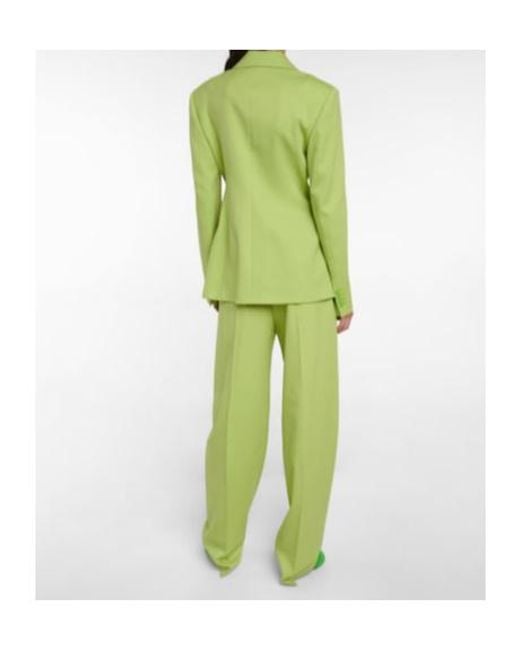 The Attico Green Wool Gabardine Blazer